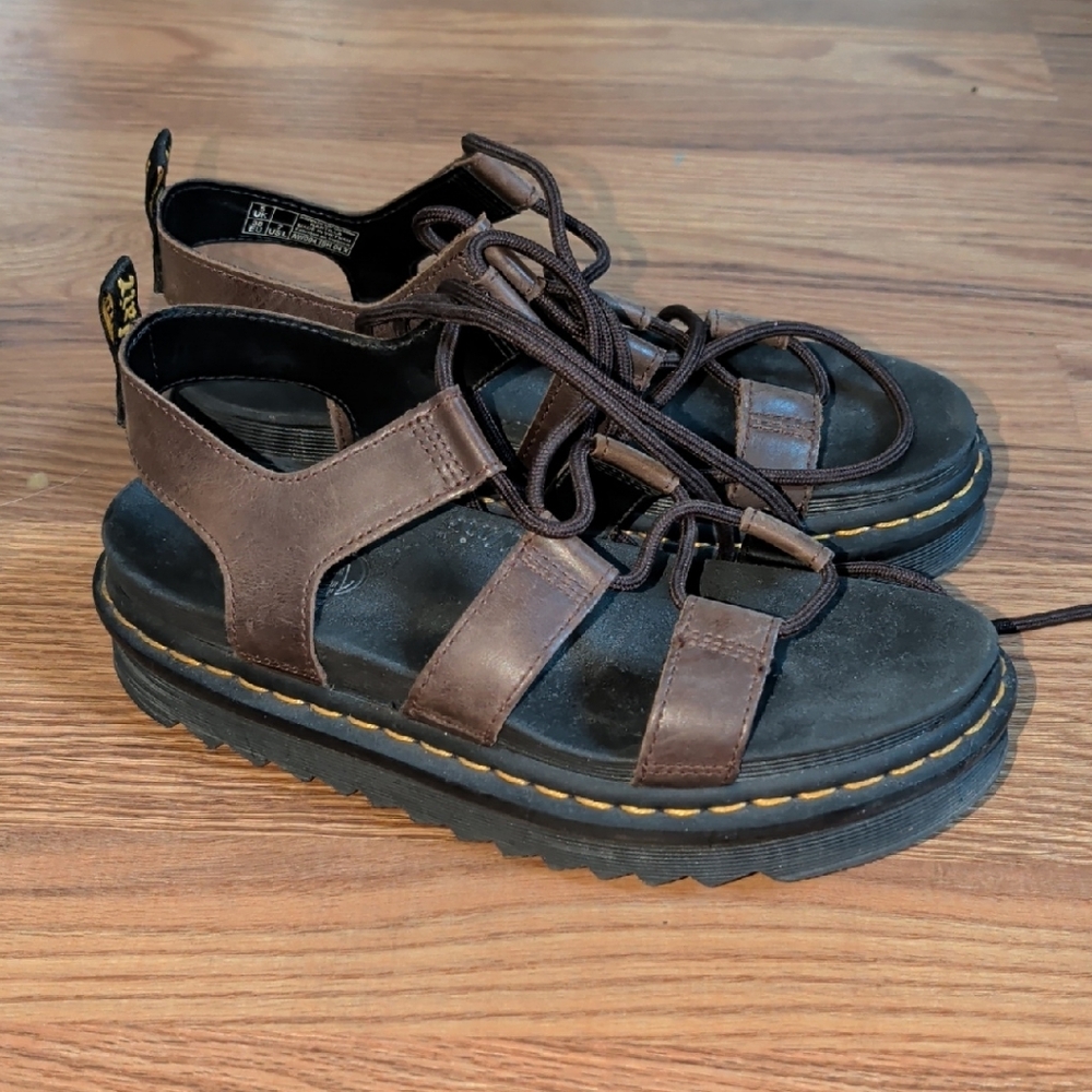 Dr. Martens Brown Leather Women's Sandals